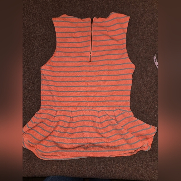 Mossimo Size Small Tangerine And Grey Peplum Sleeveless Top - Picture 3 of 9